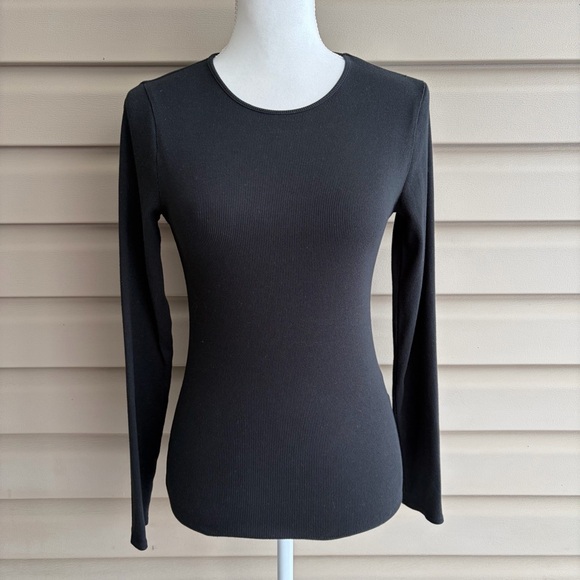 Banana Republic Tops - •Banana Republic• Black Ribbed Long Sleeve Top – Size Small